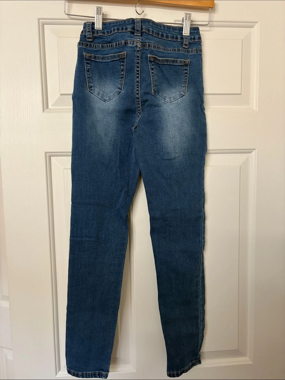 Copper Key Medium Blue Distressed Skinny Jeans